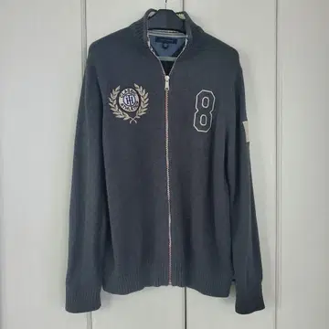 타미힐피거 집업 가디건 그레이색 XXL