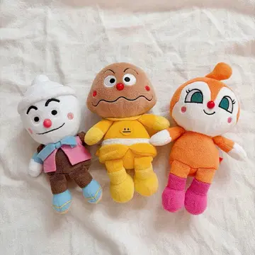 호빵맨 카레빵맨 짤랑이 덴돈맨 세트 봉제 인형