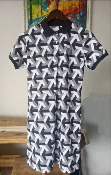 JACK BUNNY 기하학 패턴 폴로 원피스 160cm