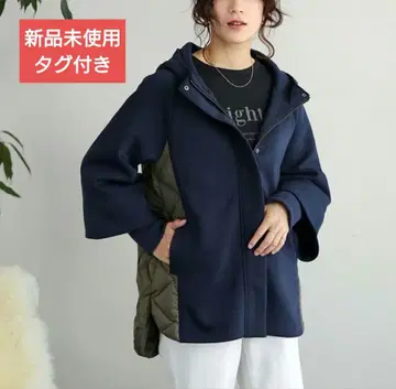 다이버 후디 절개 다운 코트 다운 자켓