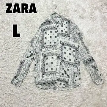 ZARA (L) 페이즐리 무늬 올 패턴 셔츠