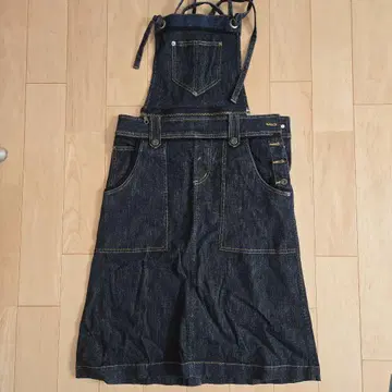 PINK HOUSE 다크 데님 오버롤 스커트