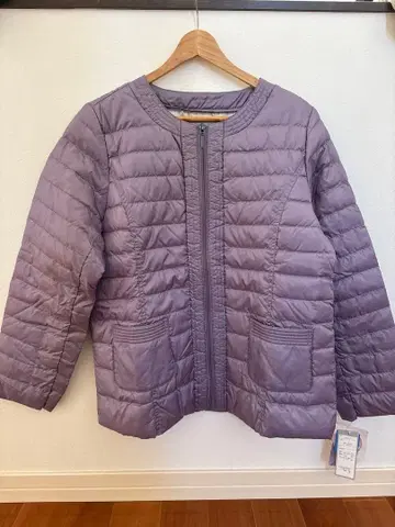 연보라색 경량 다운 자켓 발수 가공