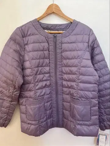 연보라색 경량 다운 자켓 발수 가공