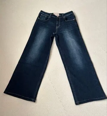 다크 블루 와이드 레그 데님