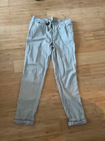 D&G 치노 팬츠 밑단 체크 베이지 브라운 남성용 50 사이즈 L