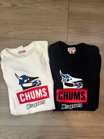 CHUMS T셔츠 특별한 2장 세트 화이트 네이비