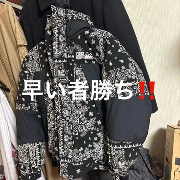 FIRST DOWN 반다나 다운 자켓 M 블랙 페이즐리