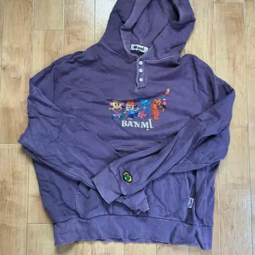 새상품급 BANMI 파라파라 래퍼 후드티 보라색 퍼플 L 사이즈 완판템