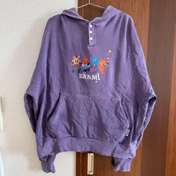 새상품급 BANMI 파라파라 래퍼 후드티 보라색 퍼플 L 사이즈 완판템