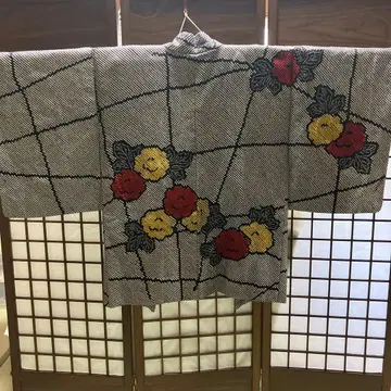 꽃무늬 총시키 겉옷 블랙 모란