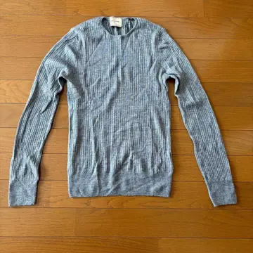 UNITED ARROWS 리브 편직 그레이 스웨터