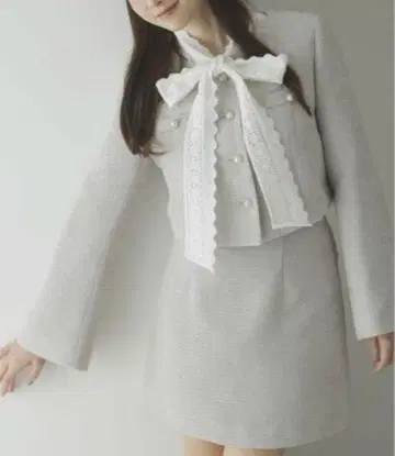 미사용 택 포함 dazzlin 다즐린 트위드 셋업 모리 카스미 콜라보