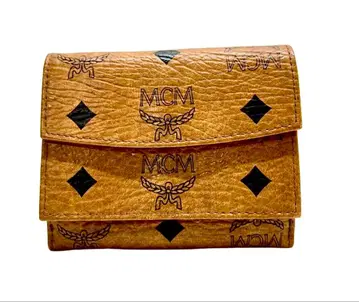 2665 MCM 3단 폴더형 지갑 PVC 브라운 올 패턴