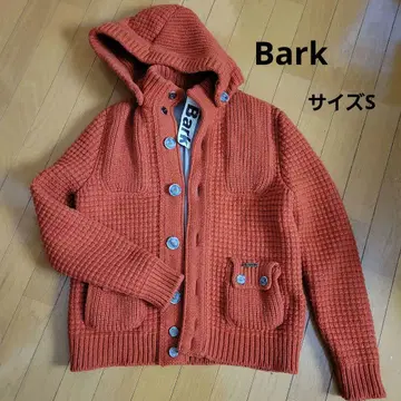 Bark 후드 부착 오렌지 니트 자켓 S 사이즈