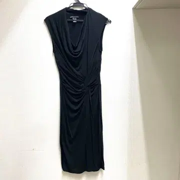 373 MANGO 블랙 드레이프 드레스 블랙 S 사이즈