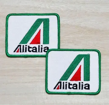Alitalia 알리탈리아 항공 빈티지 자수 로고 와펜 2개 세트