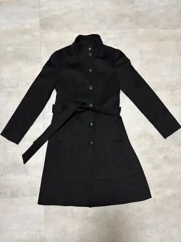[ 사이즈 2 새상품급 ] 쿠미쿄쿠 블랙 롱 코트 캐시미어 100% 포멀