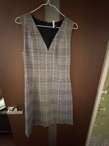 Theory 체크 무늬 슬리브리스 원피스 0 울 97%