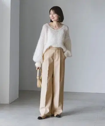 Noble 울 개버 슬랙스 팬츠