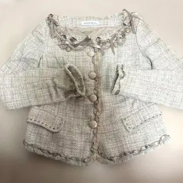 MOGA 트위드 노카라 자켓