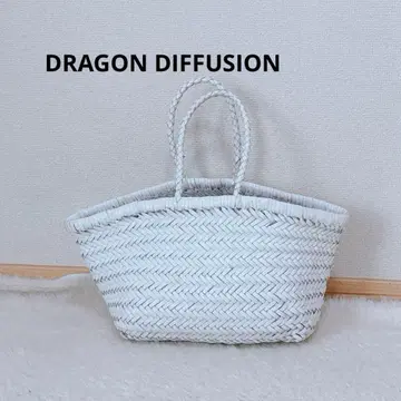 dragon diffusion 가죽 메쉬 토트백 화이트