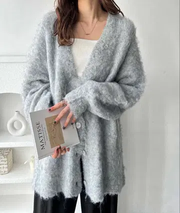 GeeRA 부클레 믹스 샤기 가디건