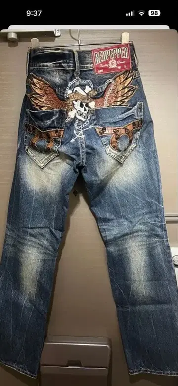 레드페퍼 자수 데님 팬츠 사이즈 30 M RED PEPPER