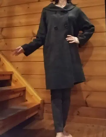 그레이 코트 따뜻한 주름 없음