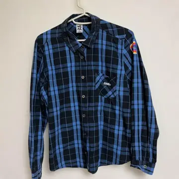 ZUMBA 긴팔 셔츠 파랑 블랙 체크 정품