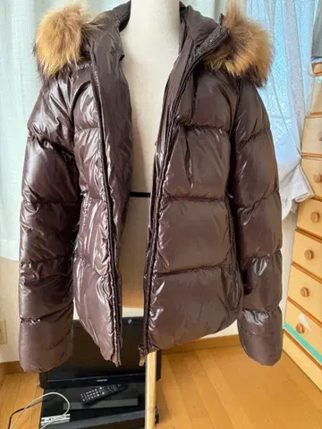 DUVETICA 브라운 다운 자켓 퍼 포함