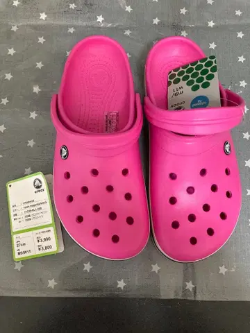 crocs 클로그 샌들 네온 마젠타/블랙 27cm