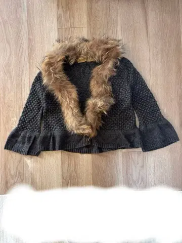 iliann Loeb 7부 소매 퍼 니트 가디건