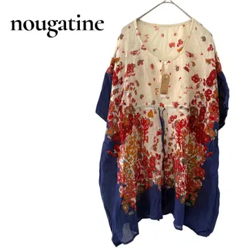 새상품 nougatine 누아티누 인도산 반팔 튜닉 돌먼 슬리브 면