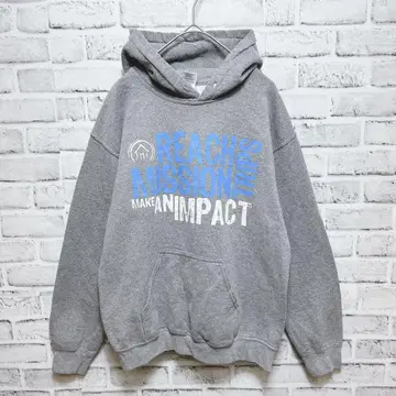 [ GILDAN ] 길단 후드티 후드 남성용 그레이 센터 프린트 S