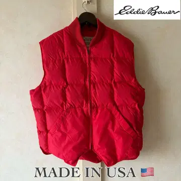 Eddie Bauer 에디 바우어 구스 다운 베스트 L 빨간색 USA제