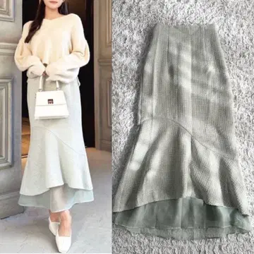 RESEXXY 시어 도킹 트위드 스커트