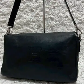 HIROFU 히로후 원숄더 액세서리 파우치 엠보 로고 블랙