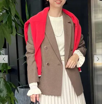 브라운 더블 브레스트 테일러드 자켓 38