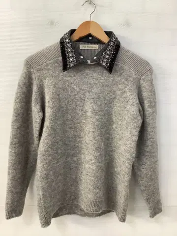 11.17 A47P 미오테스토 니트 스웨터 비쥬 S 양모 혼방