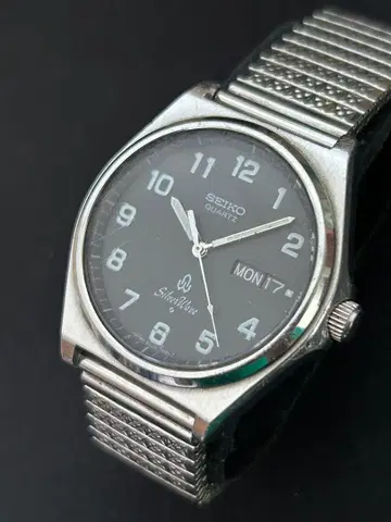 세이코 실버 웨이브 쿼츠 빈티지 아라비아 숫자 작동 중