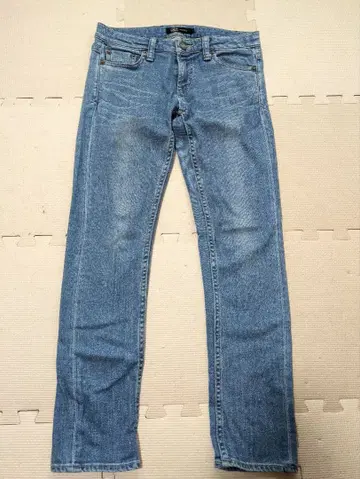 번개 자수 라이트 블루 스키니 데님