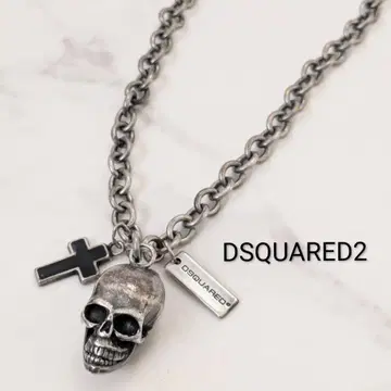 DSQUARED2 스컬 크로스 목걸이