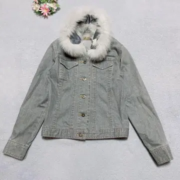 [ NJ ] 퍼 데님 자켓 폭스 면 혼방 겉옷 봄/가을
