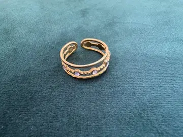 새상품급 골드 2중 반지 스톤 포함 반지 프리 사이즈 귀여운 엘레강트