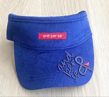 새상품 and per se 코듀로이 바이저 블루 정가 5500엔