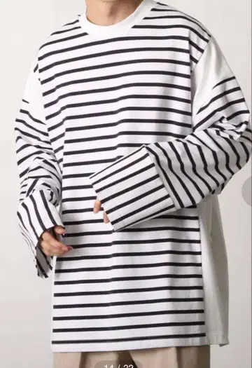 THE SHOP TK 블로킹 바스크 셔츠 풀오버