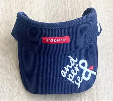 새상품 and per se 코듀로이 바이저 네이비 정가 5500엔