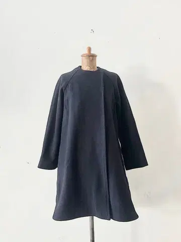 FLORENT 울 나일론 노카라 코트 네이비