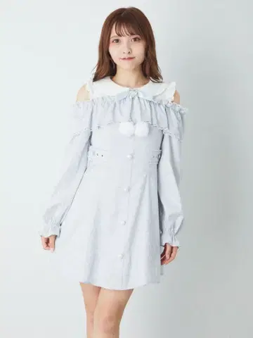 Ank Rouge 퐁퐁 리본 오프숄더 OP